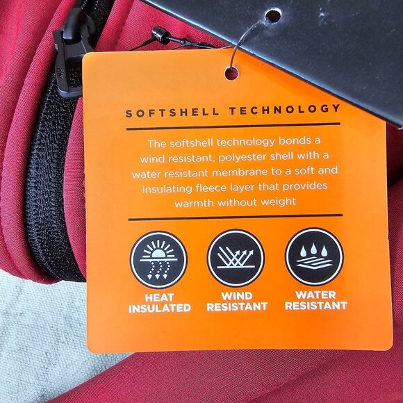 Hawke Co Red Softshell Performance Fleece Lined Jacket Water Resistant Large NWT - Picture 12 of 13